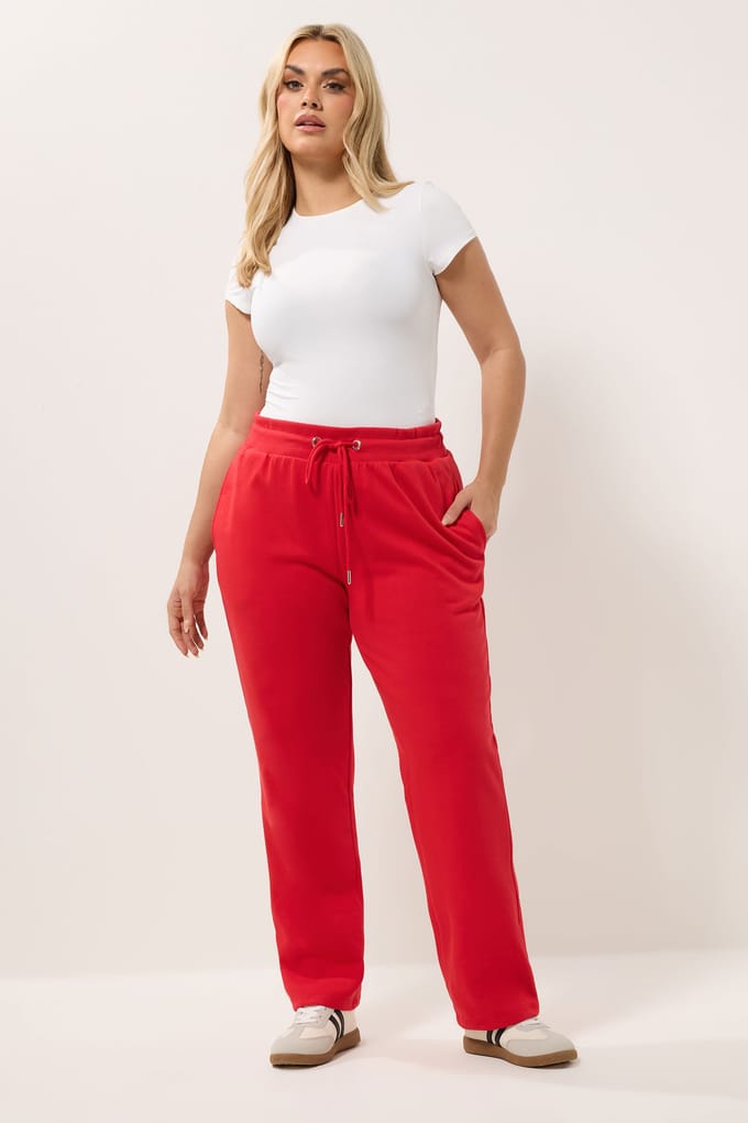 Yours Rode Joggingbroek Met Omslag Size 48