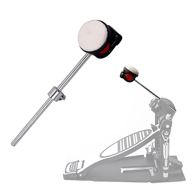 Marteau à Percussion, bâton de tambour, batteur de grosse caisse, tête en Silicone avec feutre en coton pour batterie blanc