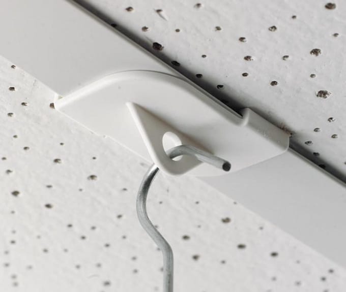 10 stuks - Houder voor Systeemplafond / Plafond Ophanghaak / Witte Plafondhaak - type PH-11