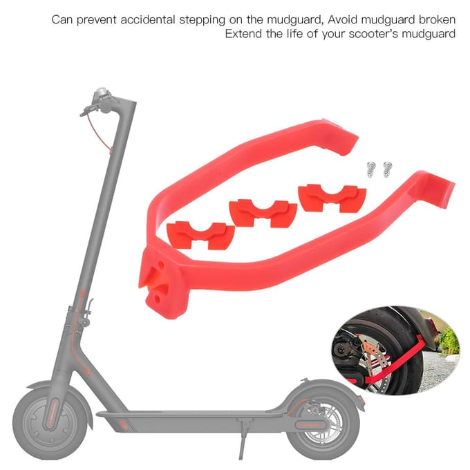 Support d'aile arrière rouge avec 3 amortisseurs de vibrations Accessoires universels pour Xiaomi M365 red