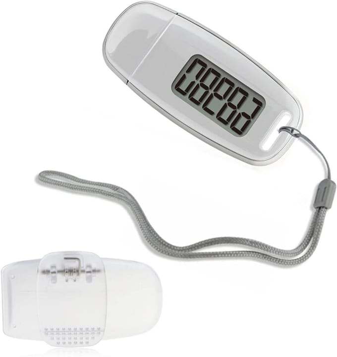 Stappenteller - Activiteitstracker - Dagelijkse Beweging - 3D Sensor Nauwkeurig - 7.5 x 3.4 cm - Wit