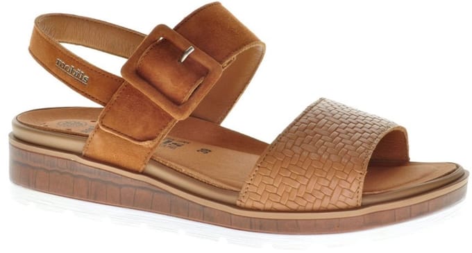 Mobils Cognac Trendy Lederen Damessandaal Steunzolen maat 40