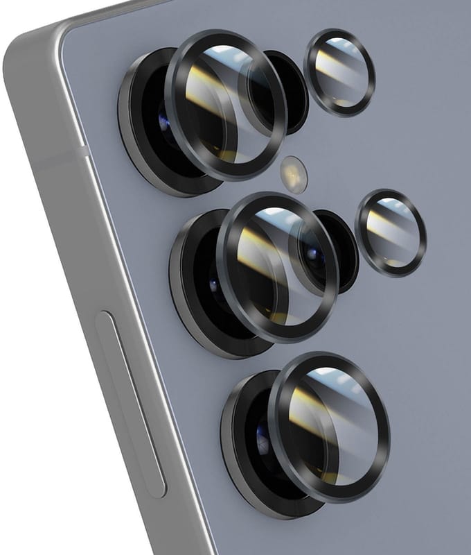 Forcell, Lens Protector geschikt voor Galaxy S25 Ultra - Aluminium Frame & Anti-Reflectie, Grijs