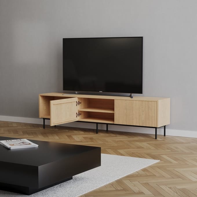 Bronx71® Tv-meubel Ray blank eiken 180 cm