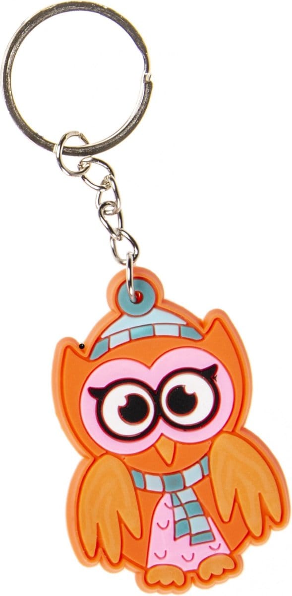 Lg-imports Sleutelhanger Uil Junior 3,5 Cm Rubber Oranje