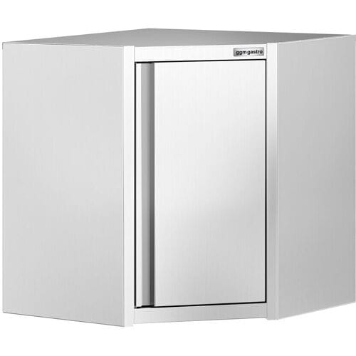 GGM Gastro RVS hoekwandkast - 700x700x660mm - met draaideur zilver