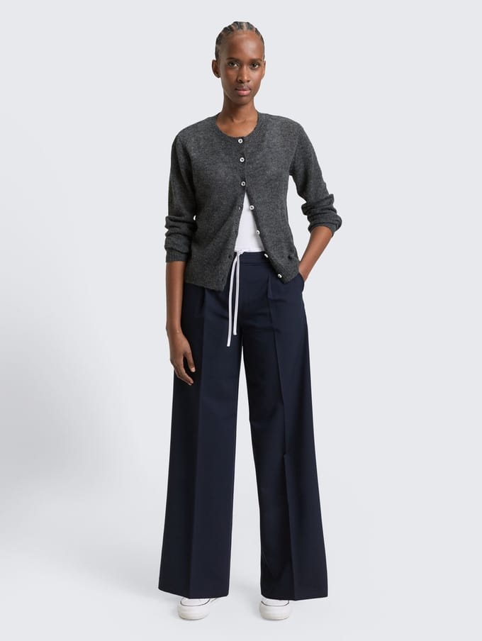 Tom Tailor Denim - Wide Leg broek in 2-in-1-look - Maat XL - sky captain blue