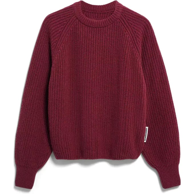 Loose fit pullover van wolmix model 'RIB KNIT'