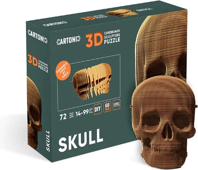 CARTONIC- Skull- 3D Puzzel-Speelgoed- Puzzel-DIY- Creatief- Karton- Kinderen en volwassen- 3D- puzzel-Schedel