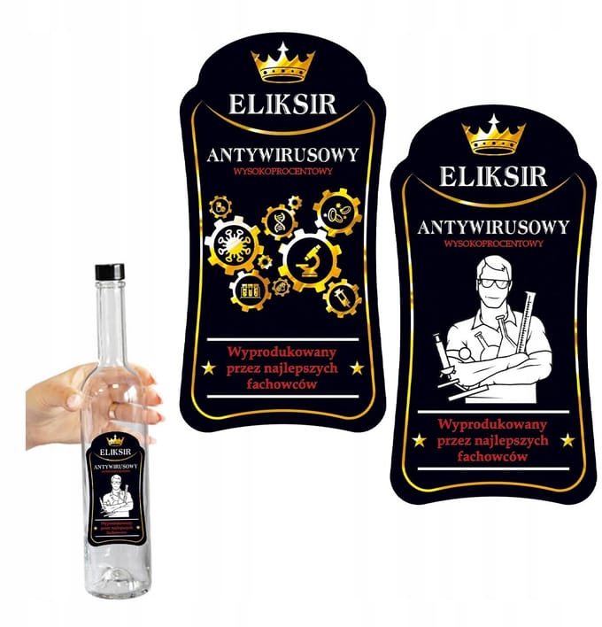 Bimberek - Premium Etykette - Elixir Antiviraal - Zelfklevend - Hoogwaardige Kwaliteit
