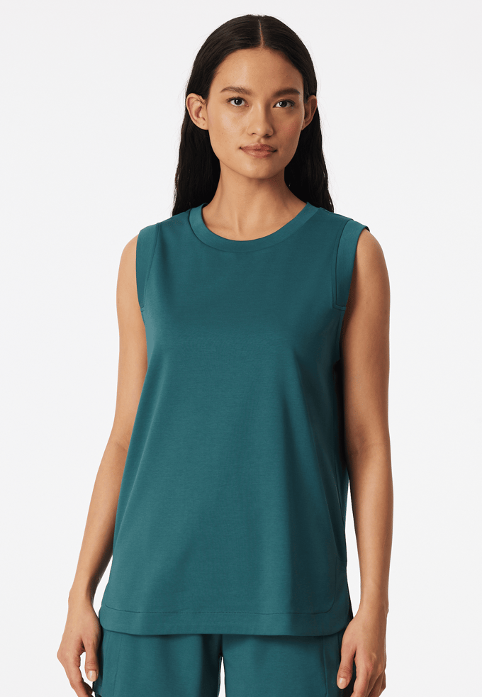 Tanktop van gemerceriseerd interlock, groen - Mix+ Relax 34