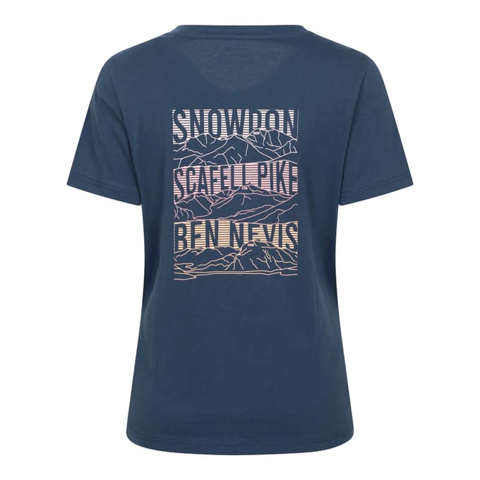 Mountain Warehouse Dames Drie Pieken Grafisch Achterprint T-Shirt (Navy)