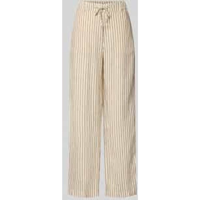 Wide leg linnenbroek met trekkoord