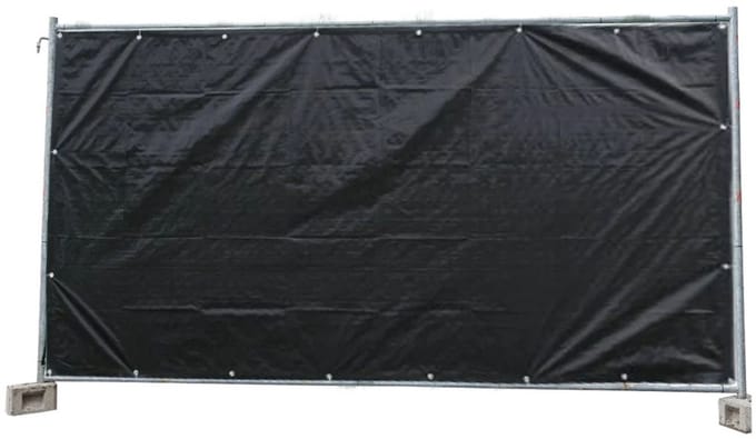 1 stuk bouwhekzeil 160g/m² zwart PE 1,76m x 3,41m