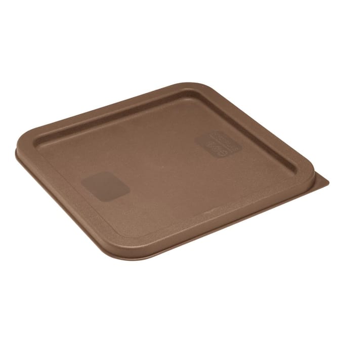 Hygiplas vierkante voedselcontainer deksel bruin medium