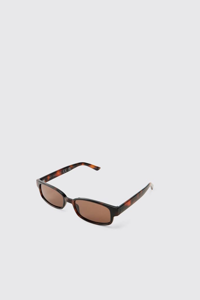 Rechthoekige Zonnebril Met Schildpadmotief | Brown