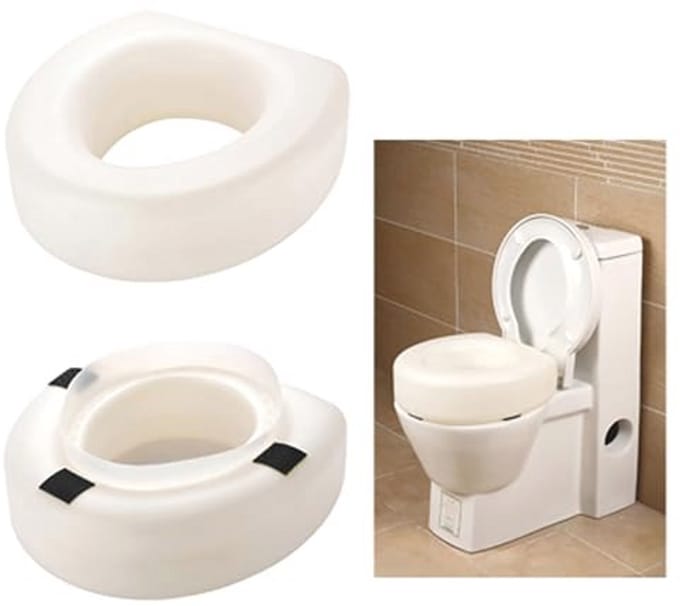 Verhoogde toiletbril van polyethyleen - Wit, 30 x 20 x 15 cm