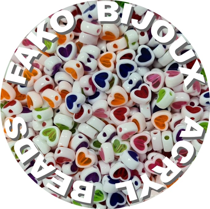 Fako Bijoux® - Acryl Kralen - Hartjes Wit Duo - 8mm - Sieraden Maken - 200 Stuks
