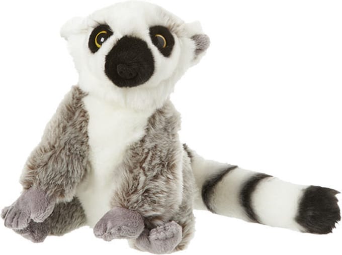 Nature Planet Ringstaart Maki aap - grijs - 18 cm - pluche dieren knuffels - Apen