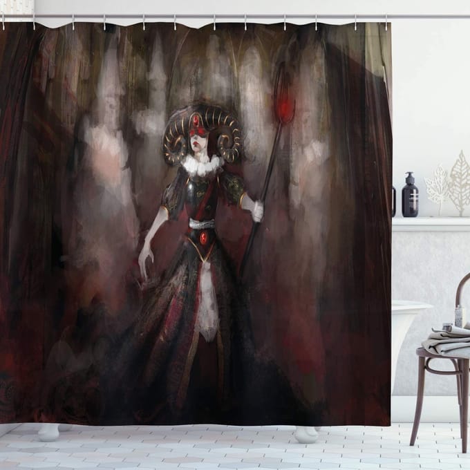 ABAKUHAUS Douchegordijn Gothic – 175 x 240 cm – Polyester, waterafstotend, moderne kunst
