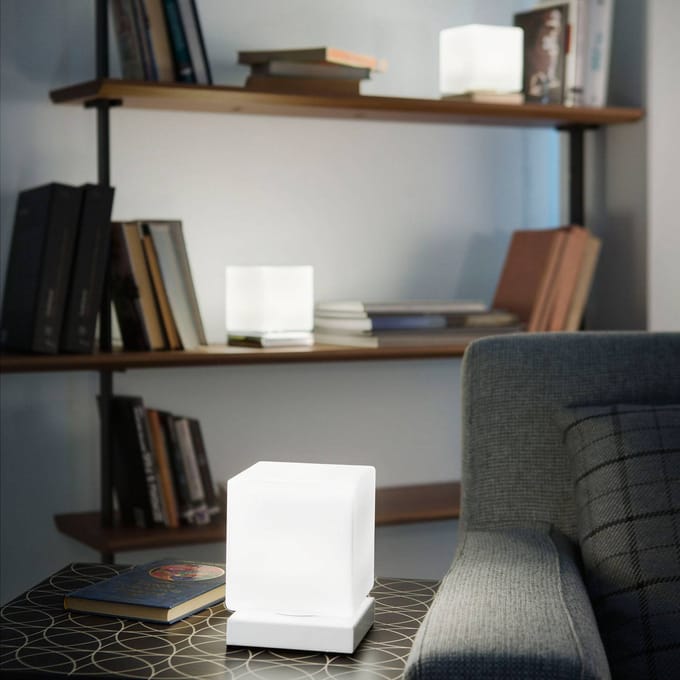 Fabas Luce Met aanraakdimmer - LED tafellamp Brenta wit
