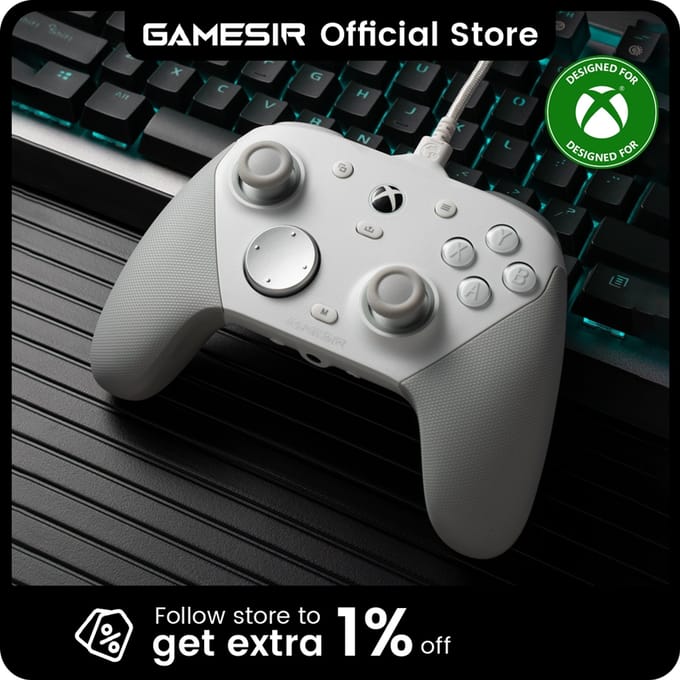 GameSir G7 Pro Bedrade Xbox Controller met Slim Oplaadstation, Hall Effect, Gyro, 3.5mm Audio-aansluiting, 1000Hz Polling Rate Shadow Ember