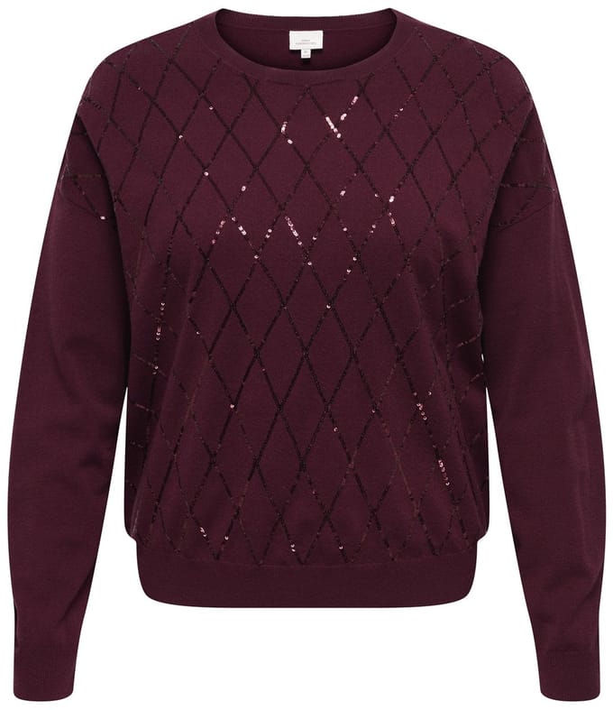 ONLY CARMAKOMA - CARHALIFAX LS SEQUINS PULLOVER KNT - Dames - Gebreide truien