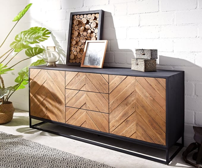 Commode Famke mango teak 145 cm 2 deuren 3 laden dressoir