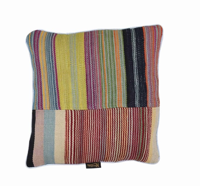 Handgeweven Streep Kilim Kussen