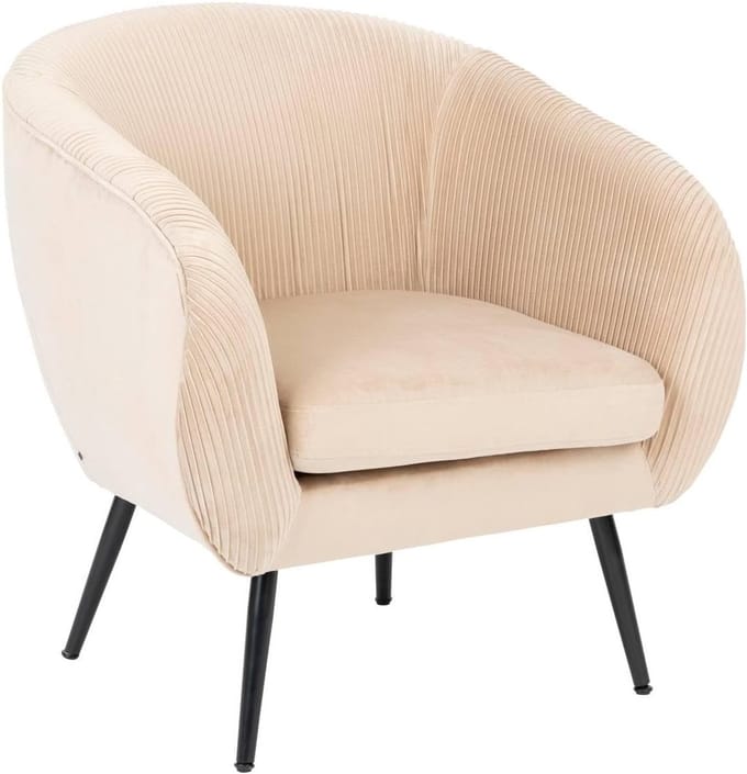 Fauteuil van geplooid fluweel SOLARO