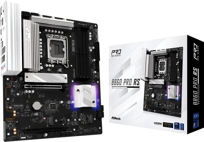 ASRock B860 Pro RS Moederbord - Intel B860 - Intel LGA1851 - DDR5 RAM - ATX