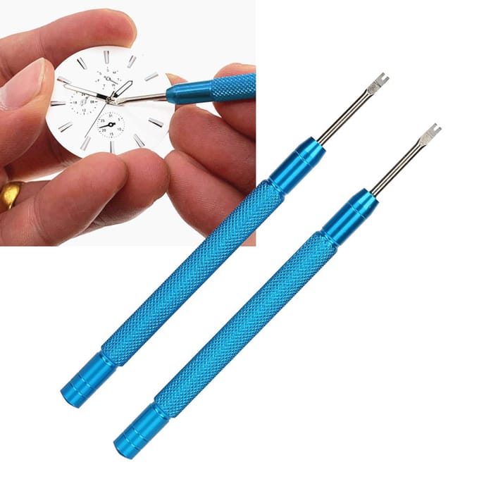 2 stuks Horloge Hand Horloge Naald Verwijderaar Lifting Tool Horloge Reparatie Accessoire blue