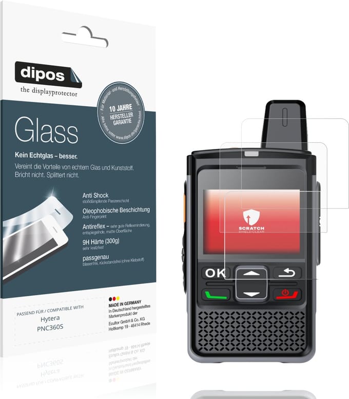 dipos – 2x Matte Pantserfolie geschikt voor Hytera PNC360S | 9H Screenprotector