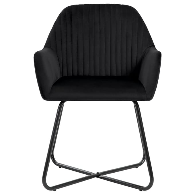 vidaXL - Eetkamerstoelen - 4 - st - fluweel - zwart