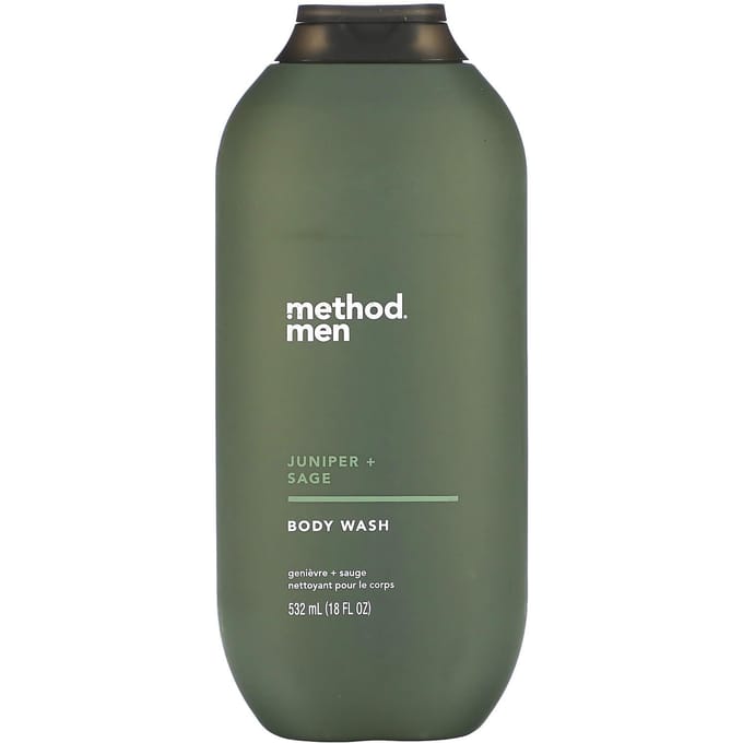 Méthode, Hommes, Gel douche, Genévrier et sauge, 18 fl oz (532 ml) gray