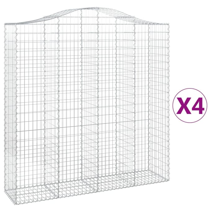 vidaXL Schanskorven 4 st gewelfd 200x50x200/220 cm ijzer
