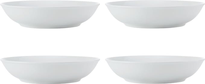 Mikasa - Pasta Borden - Chalk - Porselein - Wit - Set van 4 - 23cm