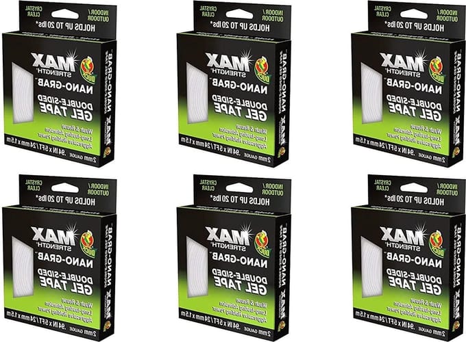 Max Strength Nano Grab Gel Dubbelzijdige Tape - Pack van 6 - Extra Sterk