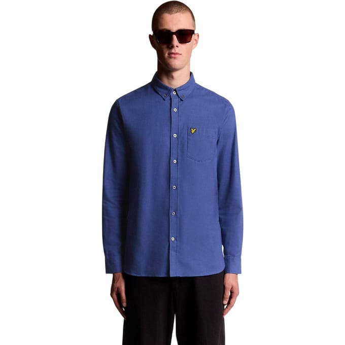 Lyle & Scott Effen Flanellen Overhemd Heren (Blauw)