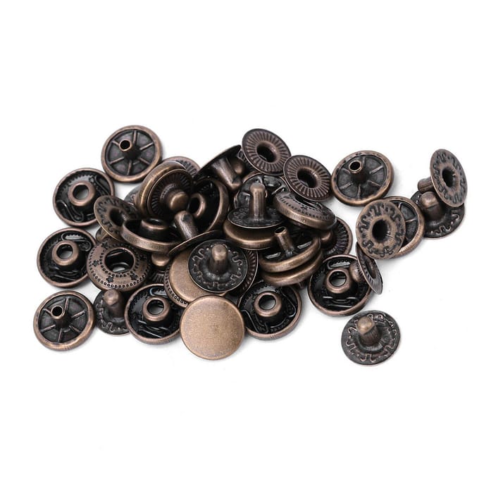 50 sets Puur Messing Drukknopen Ronde Knop Stof Bagage Decoratie Gereedschap(12,5 mm Brons) black