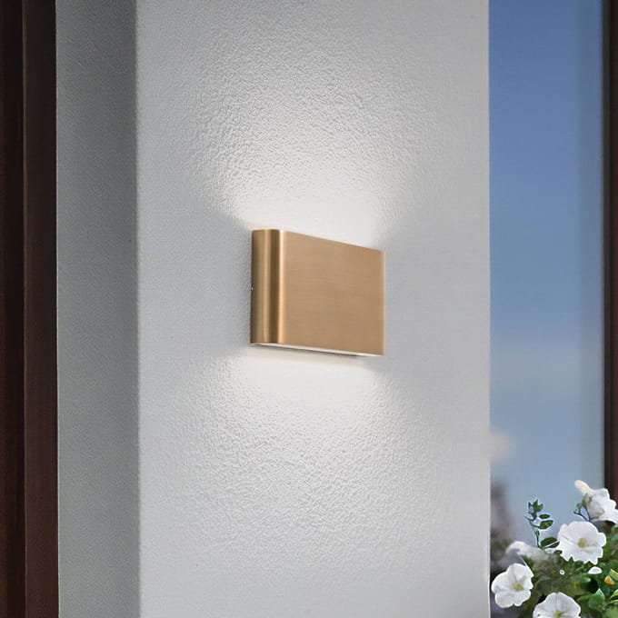 Nowodvorski Lighting LED wandlamp Semi M, aluminium, goud, lengte 17,5 cm