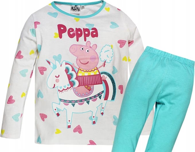 Peppa Pig Pyjama - 100% katoen - Hartjes - Maat 116 - Meisjespyjama