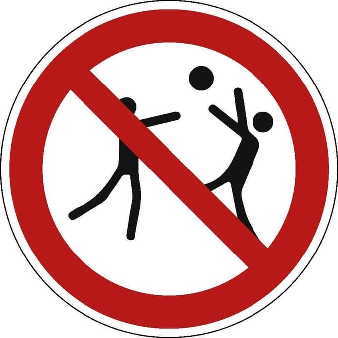 Verboden te spelen bord - kunststof 100 mm