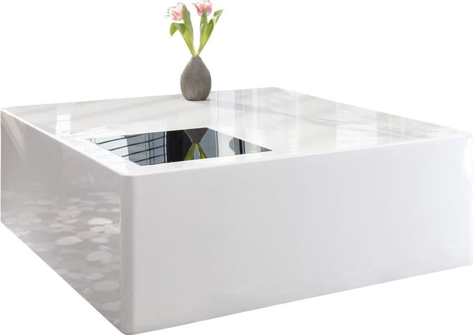Salontafel Benthe Wit - MDF - Overig - 100x100cm - Hoogte 45 cm