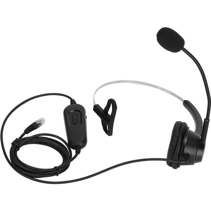 RJ9 Telefoon Headset Enkelzijdig Instelbaar Volume en 6 Snelheden Lijnvolgorde Zakelijke Hoofdtelefoon