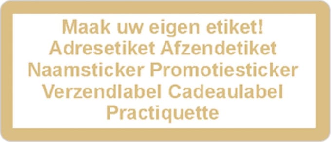 Adressticker - goud - gouden tekst - 250 stuks - 21x48mm - rechthoek - gepersonaliseerd - met eigen tekst