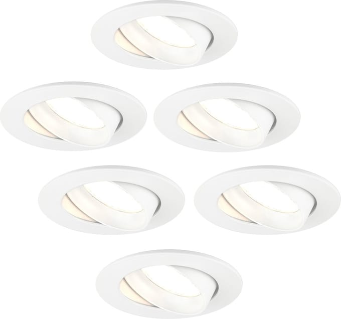 Ledvion - 6X LED Inbouwspot Rio - Wit - Dimbaar - 3W - 2700K - Ø85 mm