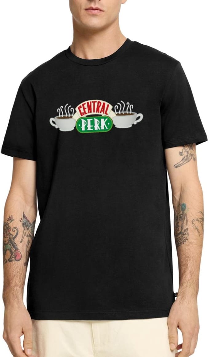 Friends Central Perk Logo Premium T Shirt Heren