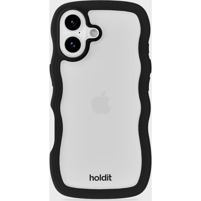 Holdit Wavy Case geschikt voor Apple iPhone 17 - Black / Transparent