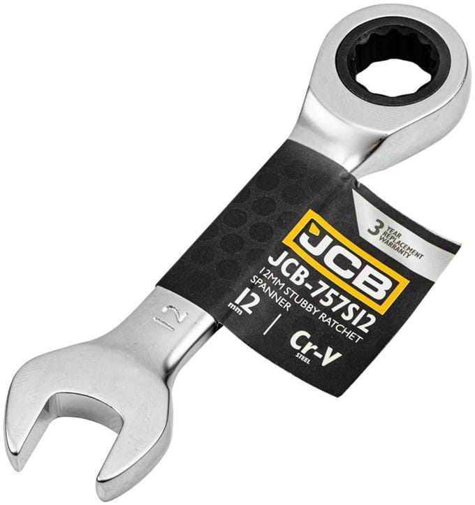 JCB - Ringsteeksleutel - 12mm - Ratchet - Kort